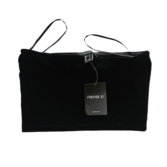 Cropped Crop Bandeau Tube Velvet Velour Top Forever 21 Size S - Picture 1 of 2